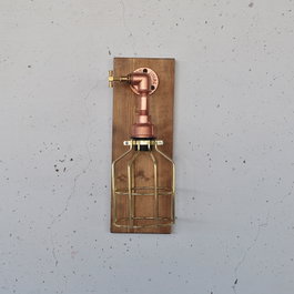 Opviq Lámpara de pared Pp170 de Madera y Oro Rosa
